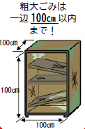 粗大ごみの大きさは一辺１００cm以内
